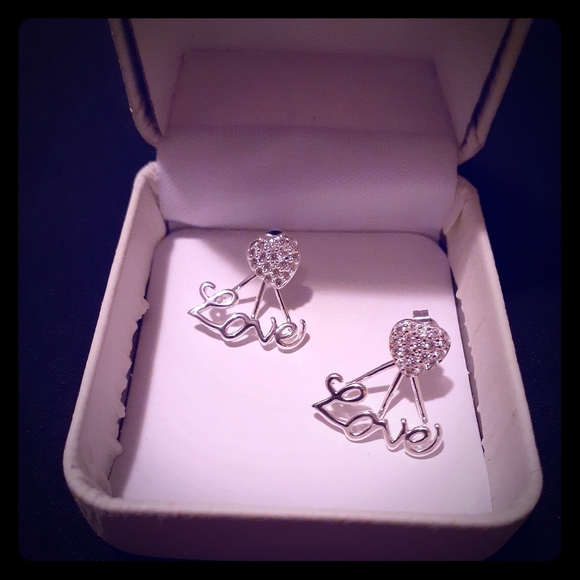 Silver Love Earrings - Picture 1 of 4